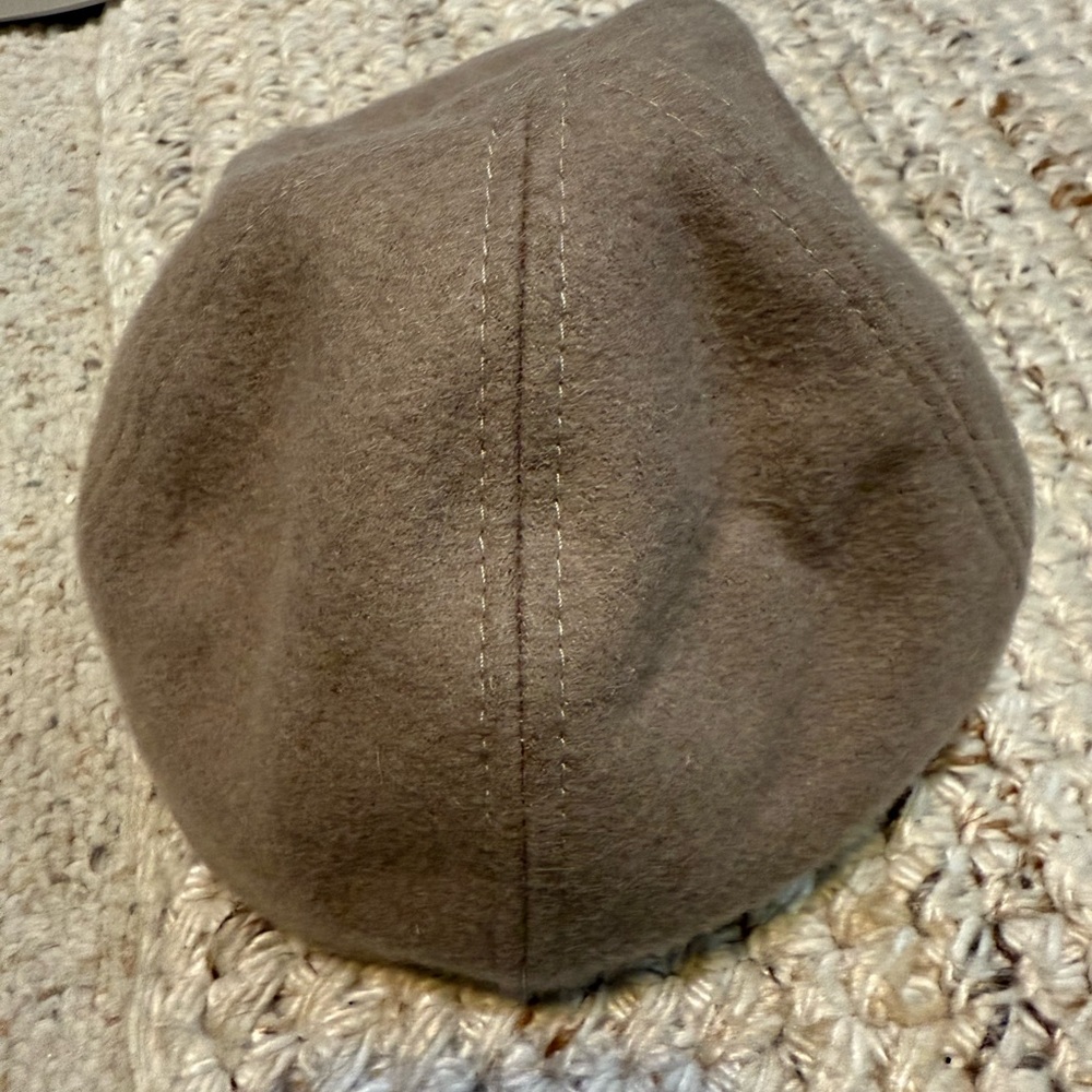 Men's Tan Wool Flat Cap